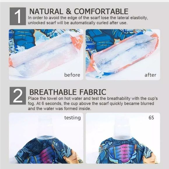 Bandana Neck Gaiter Skull Face Mask Bandanas Tube Breathable Rave Face Scarf US - Picture 5 of 7